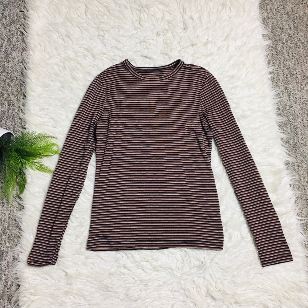 A New Day Stripes Long Sleeve Tee Top Size Medium - Picture 5 of 9